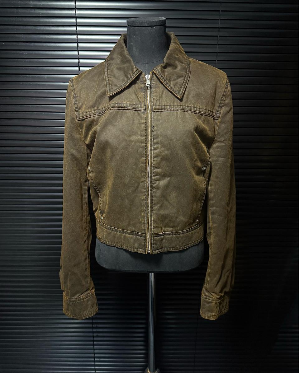 자라 왁스드 워시드 워싱 레더 가죽 브라운 빈티지 크롭 점퍼 항공 ma1