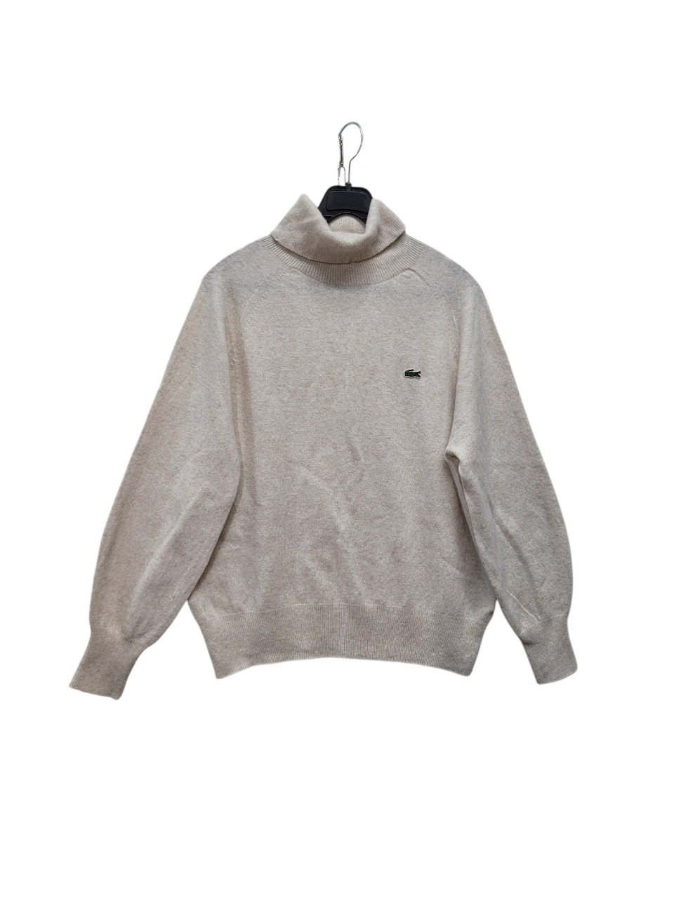 라코스테 일본 정품  오트밀 컬러 고품질 캐시미어 100퍼 하이넥