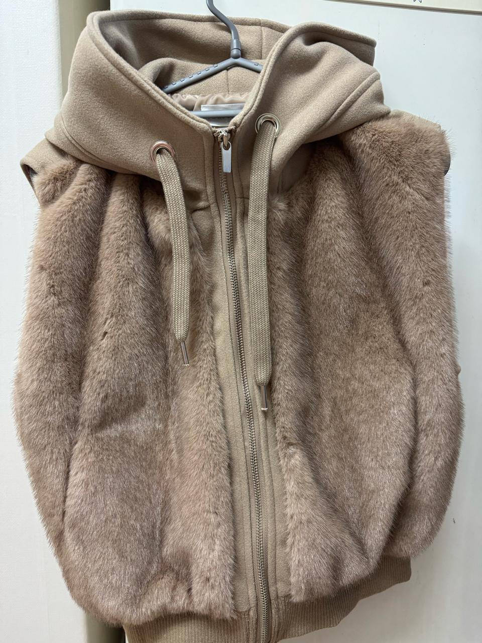 에코퍼 페이크퍼 후드 조끼 베스트 새상품