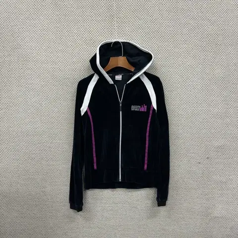 빈티지 Y2K 벨벳 후드집업 S M07248