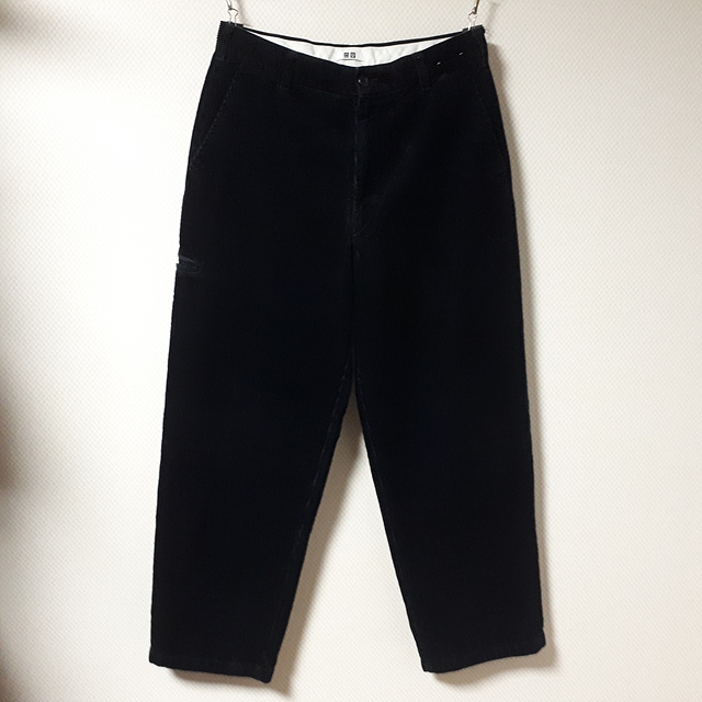 31/유니클로U 블랙 코듀로이 카고팬츠/31-652