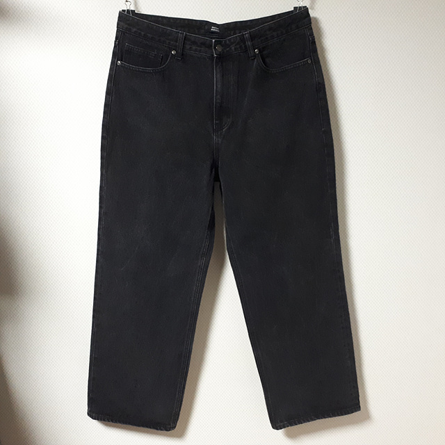 36/무신사스탠다드 워싱블랙 와이드핏 청바지/36-1118