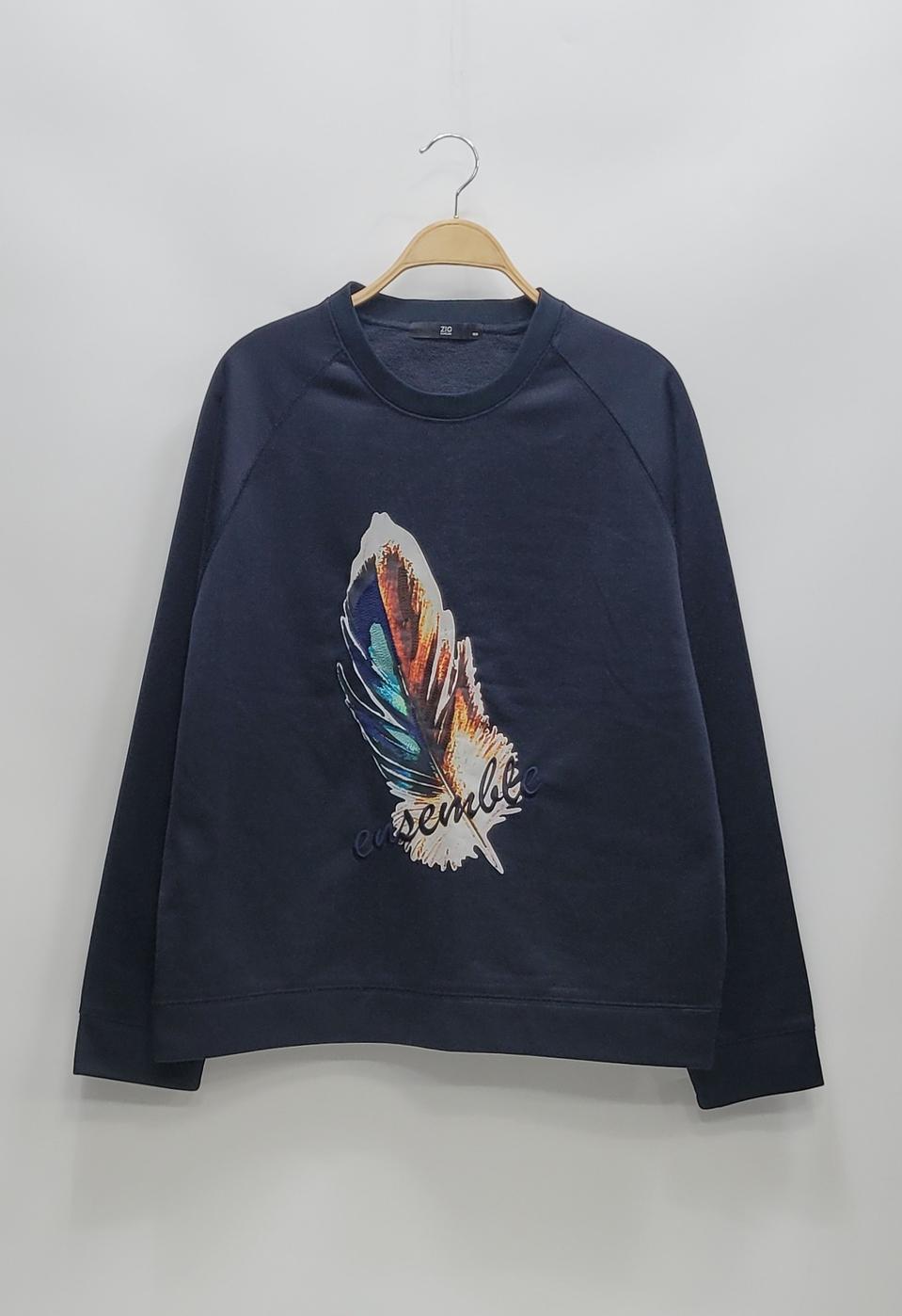 지오송지오 오버핏 프린팅 스웨셔츠 맨투맨 / 남 100 네이비