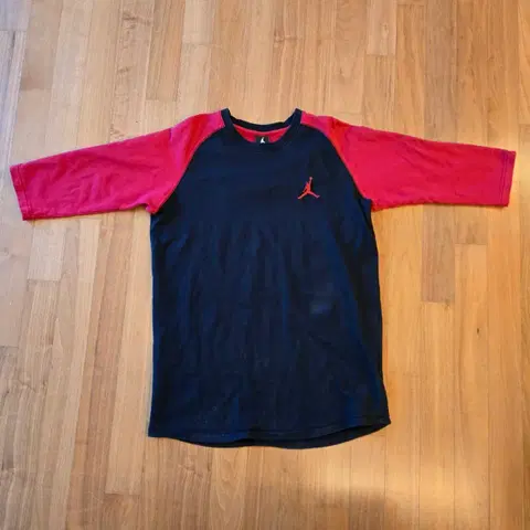 조던 블랙/레드 7부 티셔츠