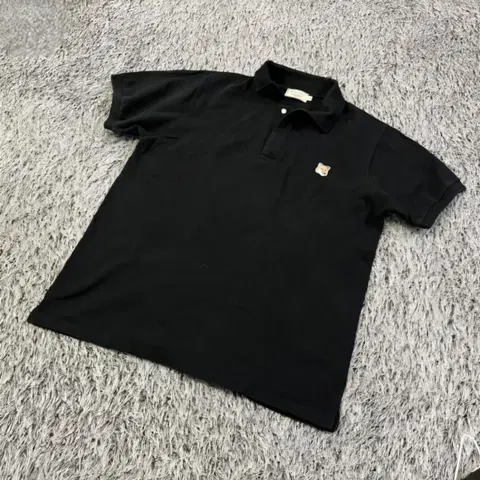 (M) 메종키츠네 폭스 반팔 카라티 블랙