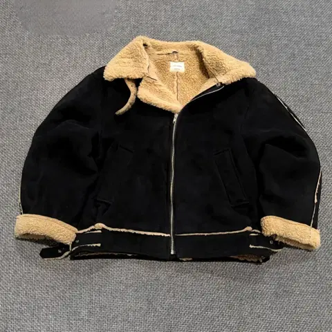 마틸다 여성 블랙 스웨이드 무스탕 자켓