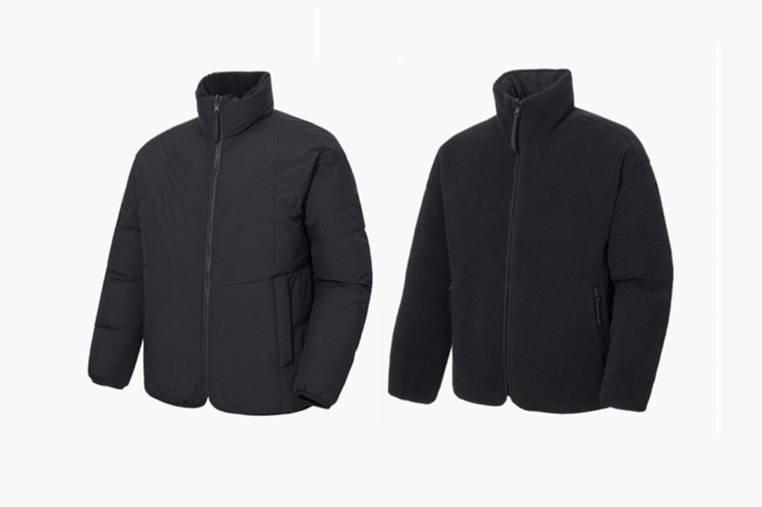 코오롱 스포츠 플리스 리버시블 구스패딩