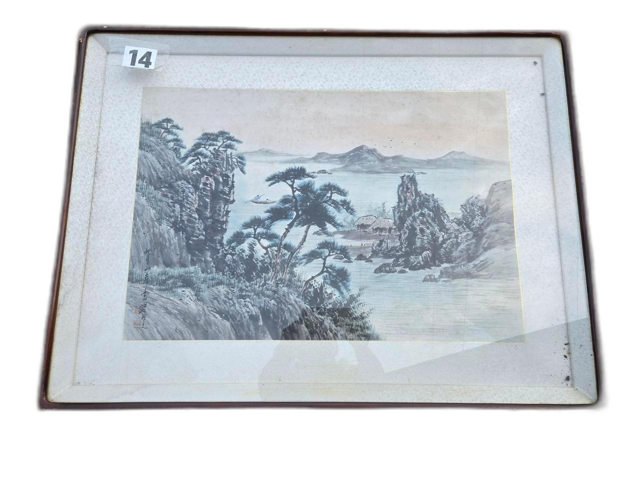 12483. 산수 풍경 그림 액자