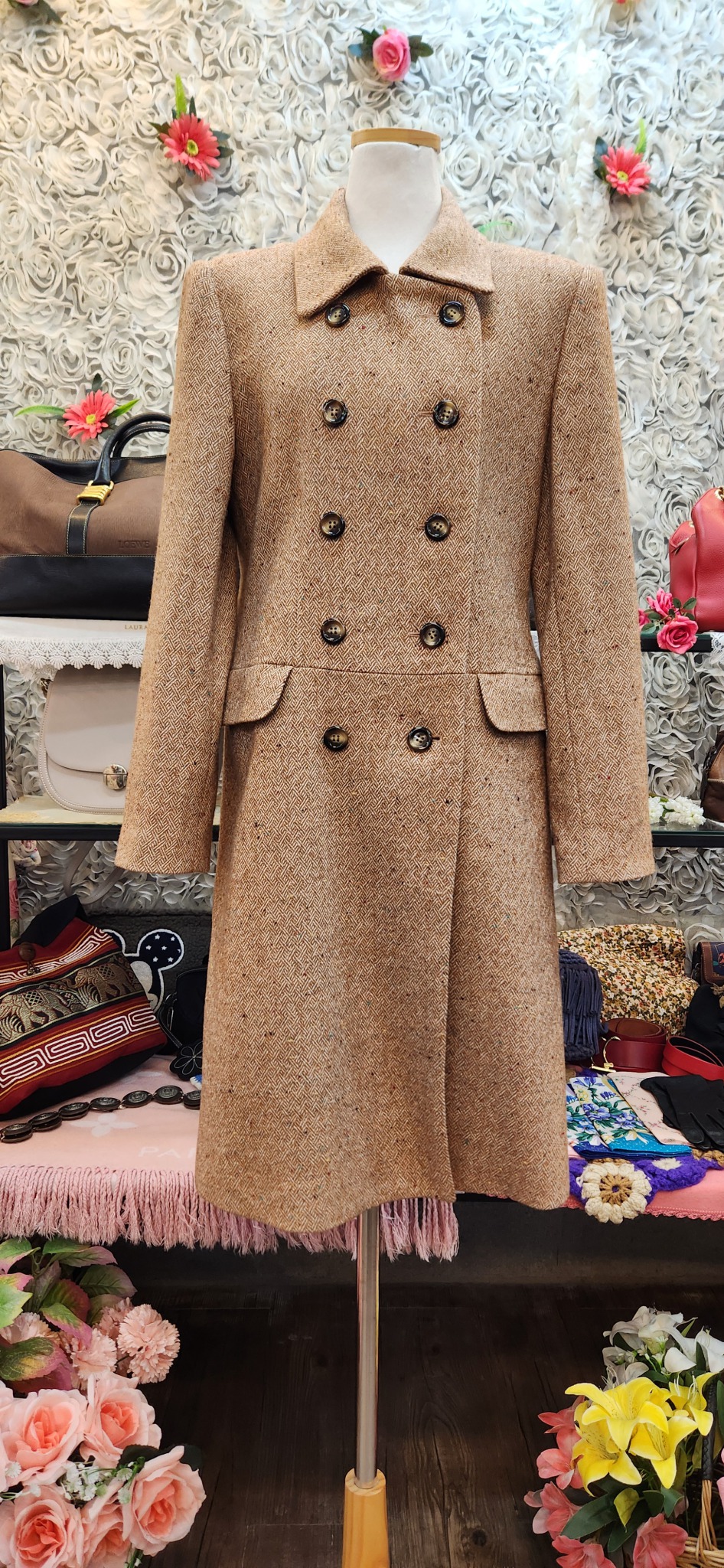 모 혼방 고급 롱코트 (55 66)