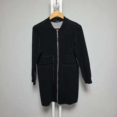 Bonispax블랙 롱 집업 자켓