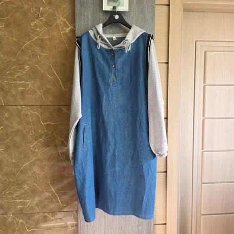 데님후드 원피스