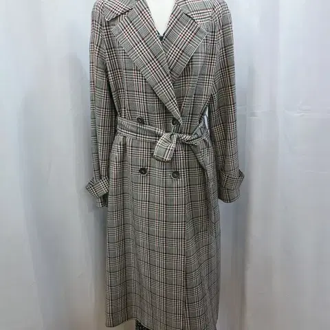 플라스틱 아일랜드 롱체크 트렌치자켓