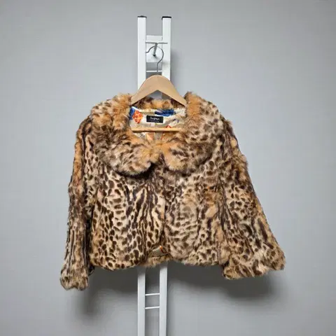 bounglojer 호피 토끼털 코트