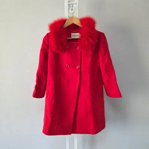 MengYiMan 빨간색 퍼 코트