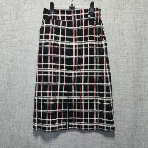 에고이스트 여성 체크 트위드 미디 스커트 M