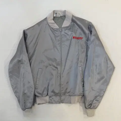 90s USA MADE 빈티지 새틴 봄버자켓 실버