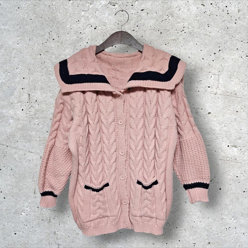 루즈핏 도톰 꽈배기 니트 가디건 (FREE)