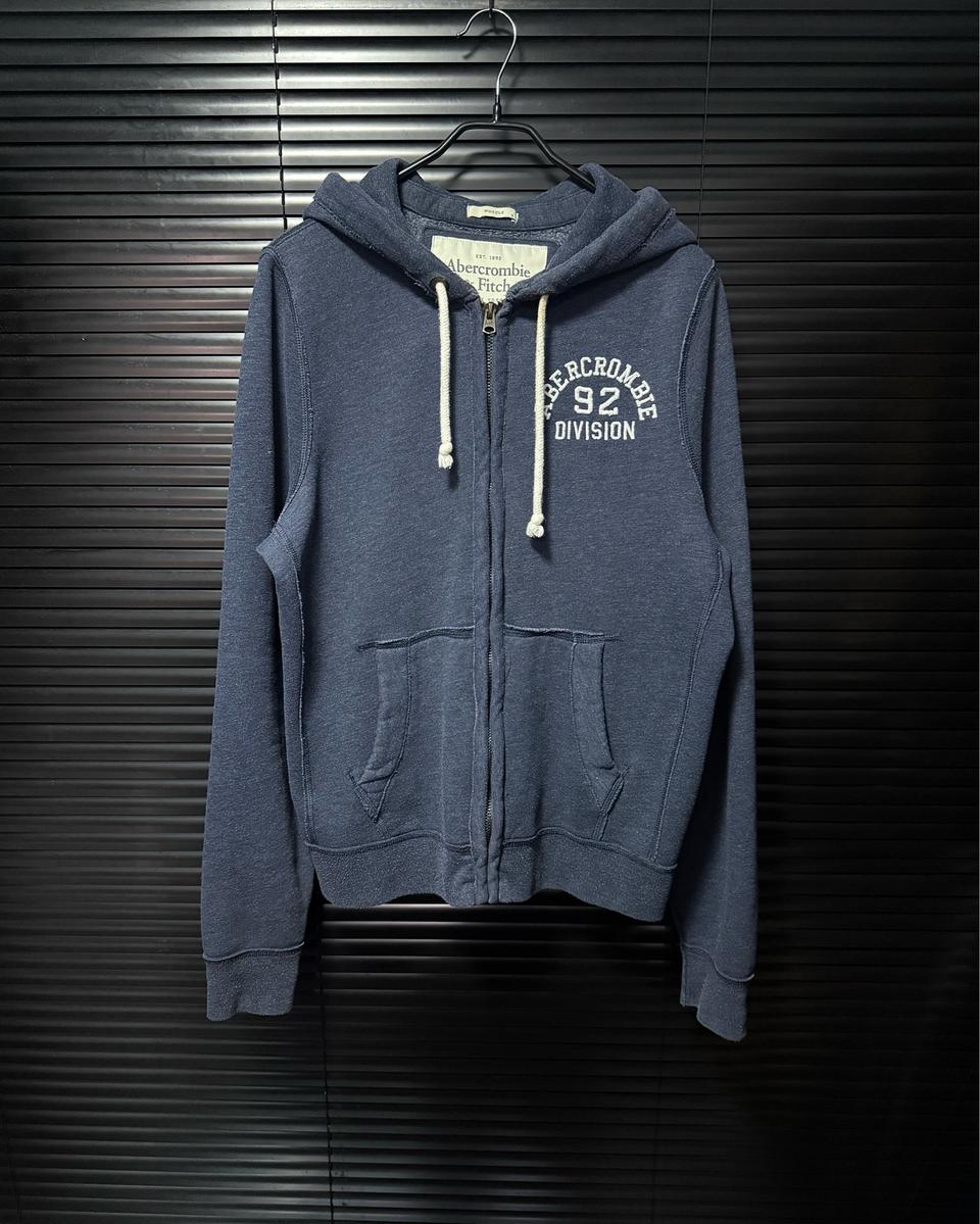 아베크롬비 후드 후디 집업 기모 네이비 남색 프레피 래터링 95 양홍원