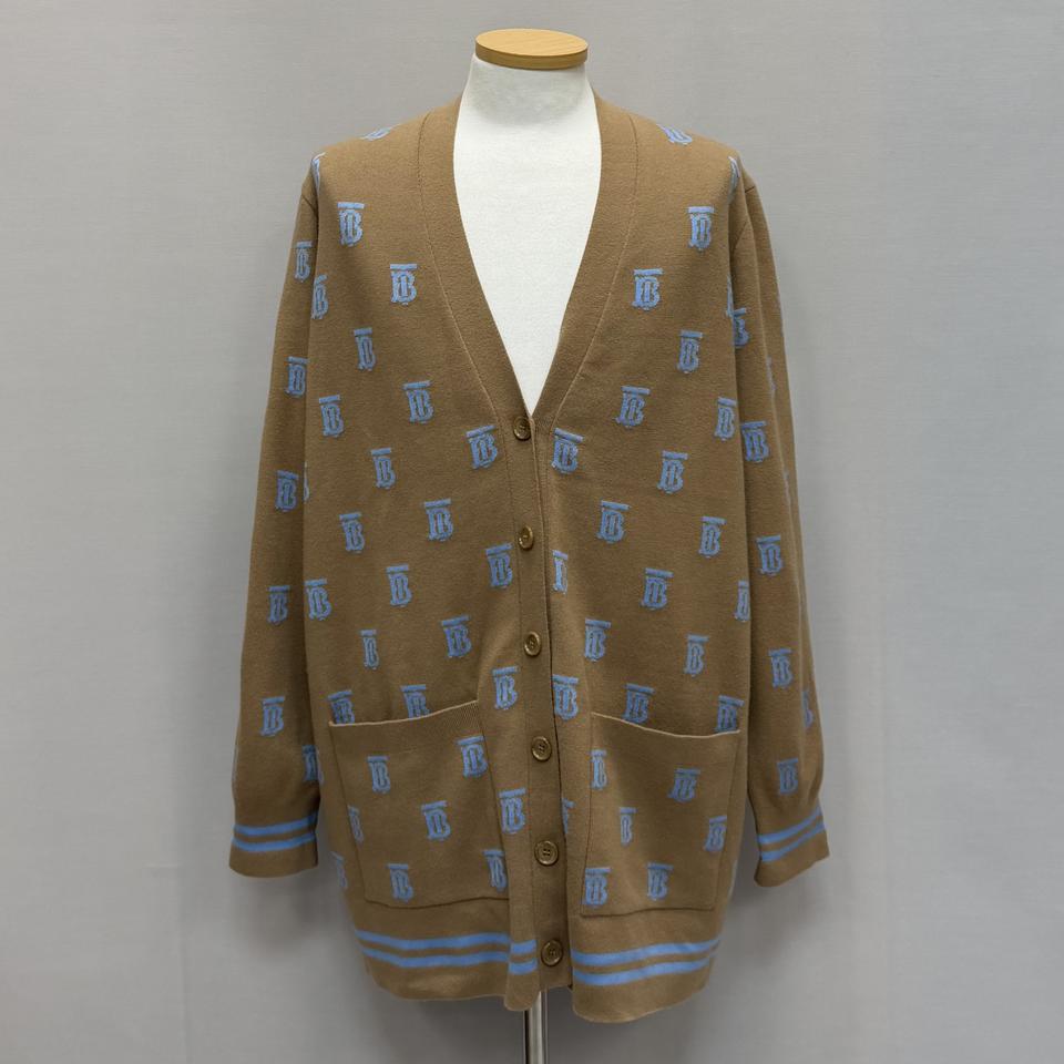 버버리 모노그램 울 실크 블렌드 가디건(105 110)