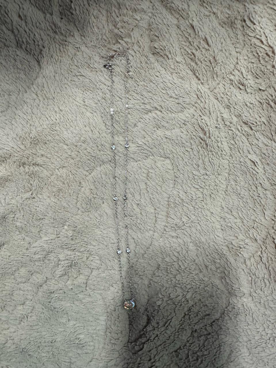 미사용  S925 미스틱 토파즈 스테이션 롱 목걸이 판매합니다