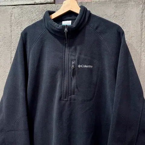[2XL] 컬럼비아 블랙 하프 집업 후리스