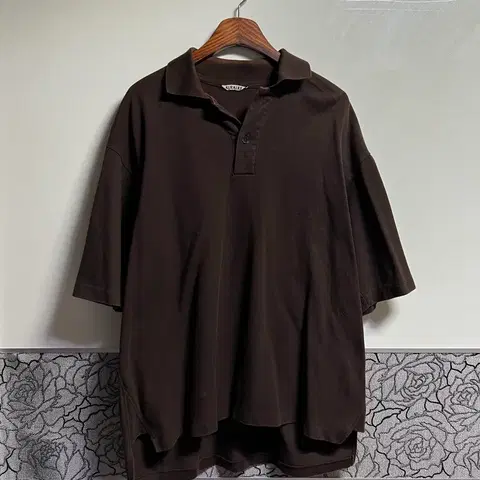 Auralee 오라리 오버핏 반팔 카라셔츠