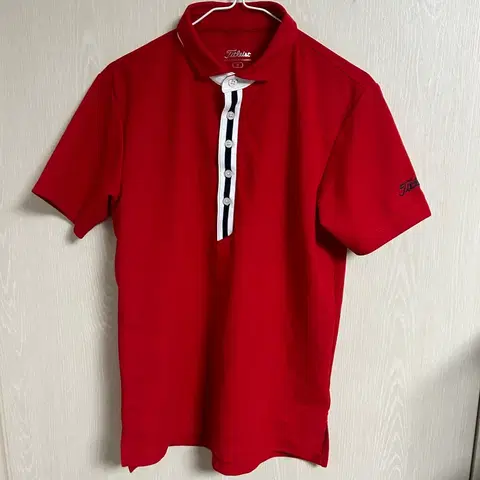 타이틀리스트 레드 반팔 카라 티셔츠 M 일본정품