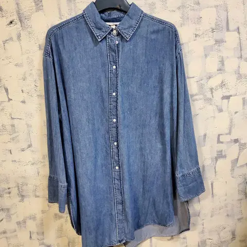 h&m 오버핏 데님 카라 셔츠 L