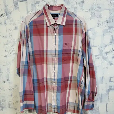 닥스 남성 체크 카라 긴팔 셔츠 105