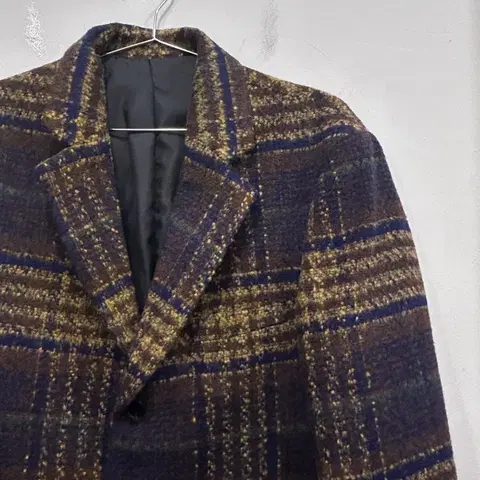 포맨이즘 울 모직 멀티컬러패턴 롱코트