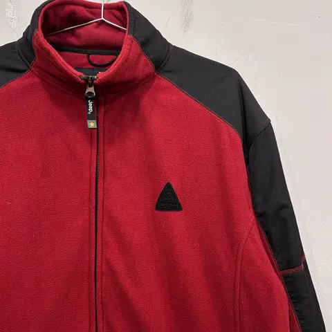 지프 나일론 배색 패치로고 경량 플리스 집업