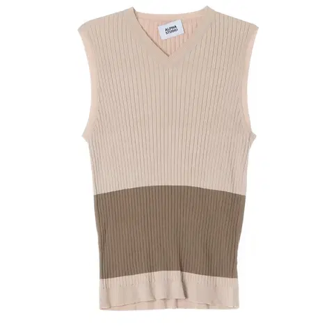 알파스튜디오 코튼 100% 니트 조끼 XS사이즈