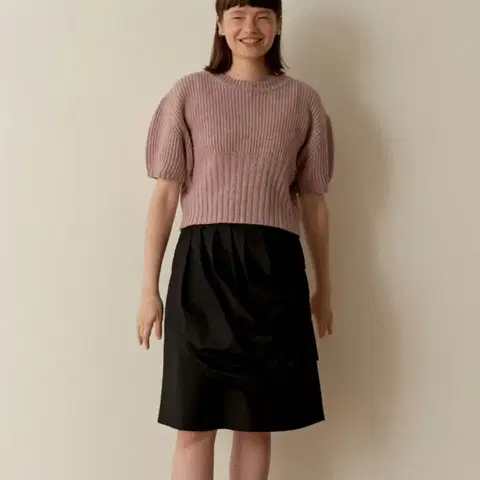 시눈 퍼프 울반팔니트