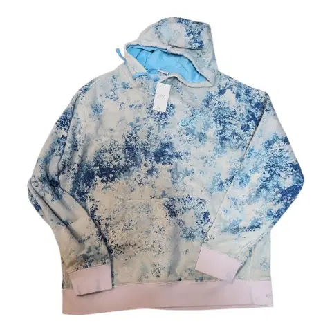 나이키 블루 워싱 후드티