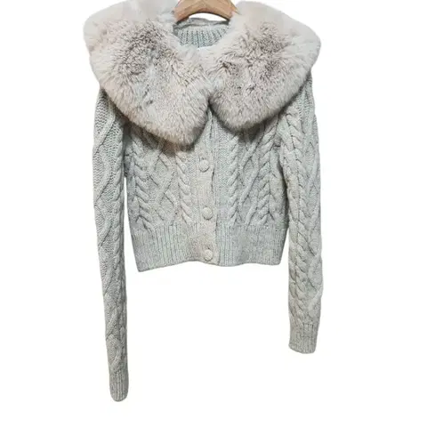 자라퍼 카라 케이블 니트 가디건