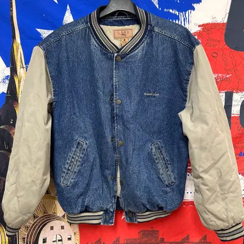 s급 일본빈티지 기어 데님오버핏누빔점퍼 L100
