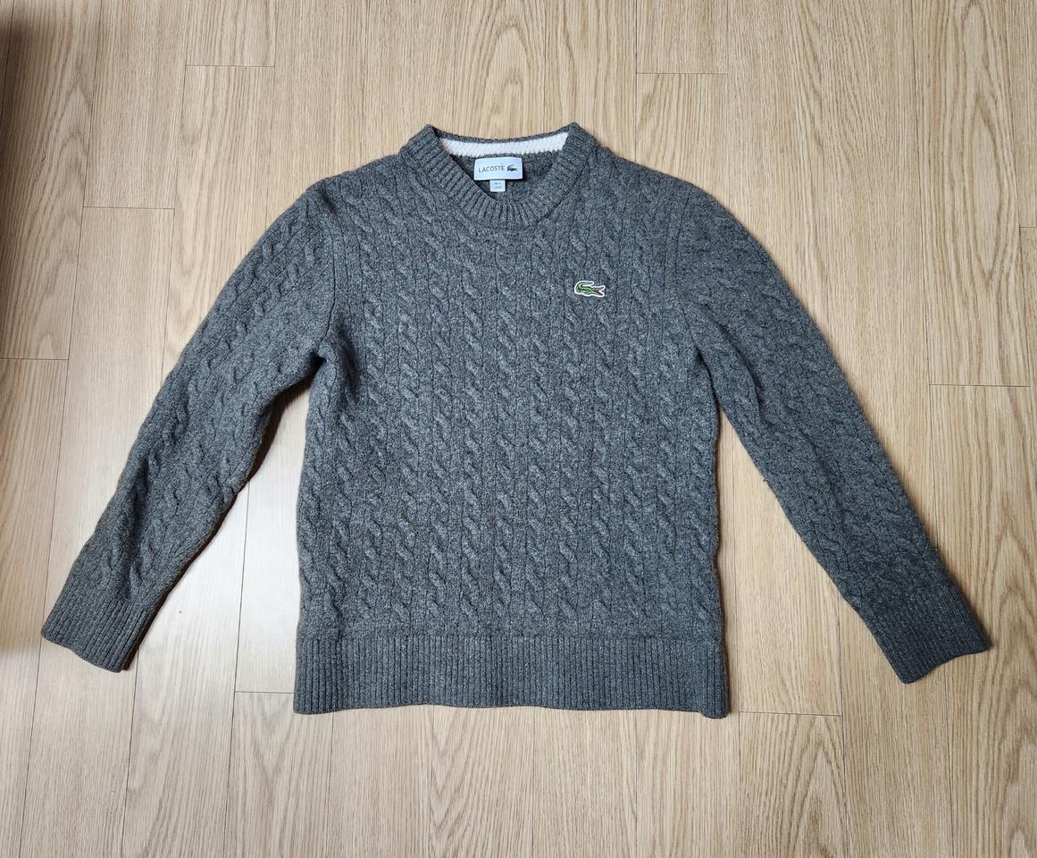 라코스테 쥬니어 케이블 풀오버 라운드 니트, 스웨터