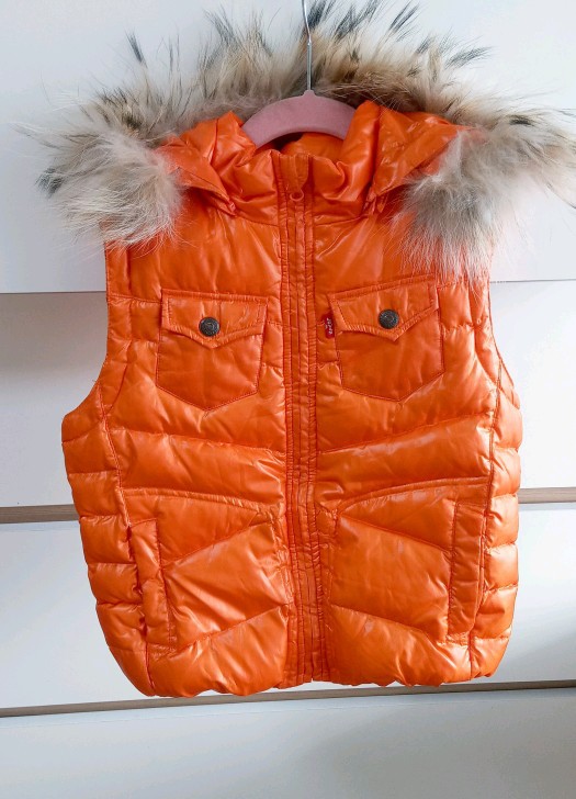 110"*빈티지"리바이스키즈"*주황색오리털조끼