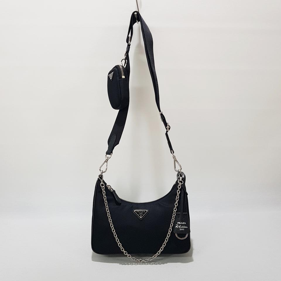 정품)프라다 리나일론 테수토 체인 호보백 1bh204