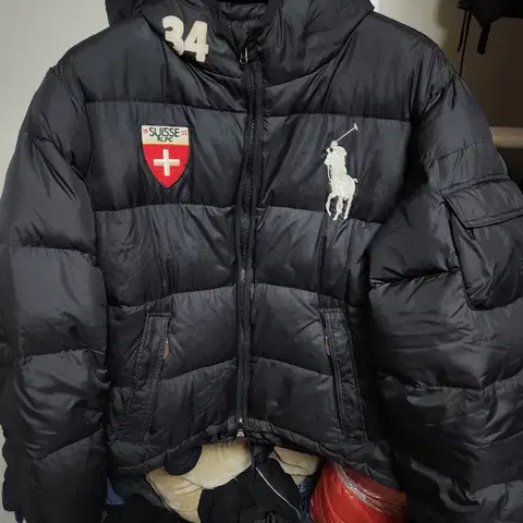 폴로랄프로렌 빅포니 패딩 블랙 L