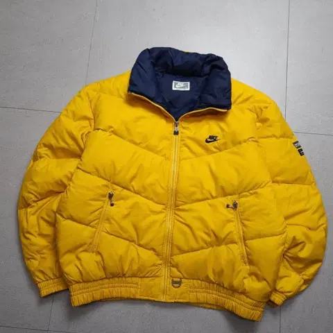 90년대 삼나 나이키 옐로우 리버시블 패딩 자켓 xl