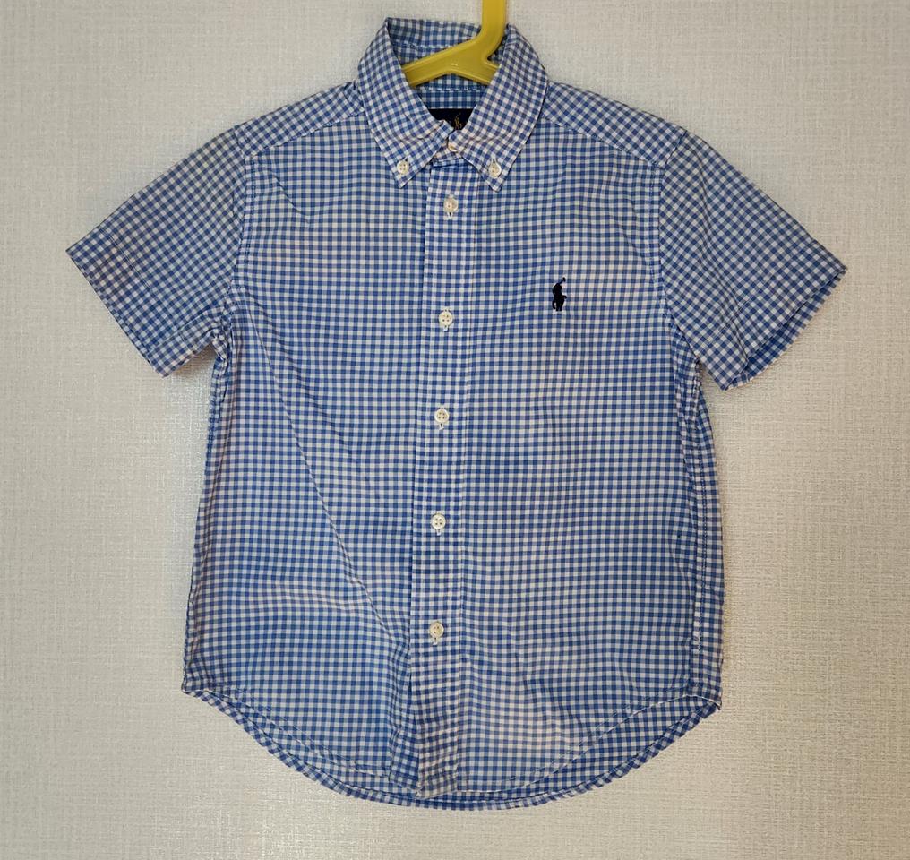 의류 아동 상의 랄프로렌 키즈 셔츠 반팔 블루체크 4/4T사이즈