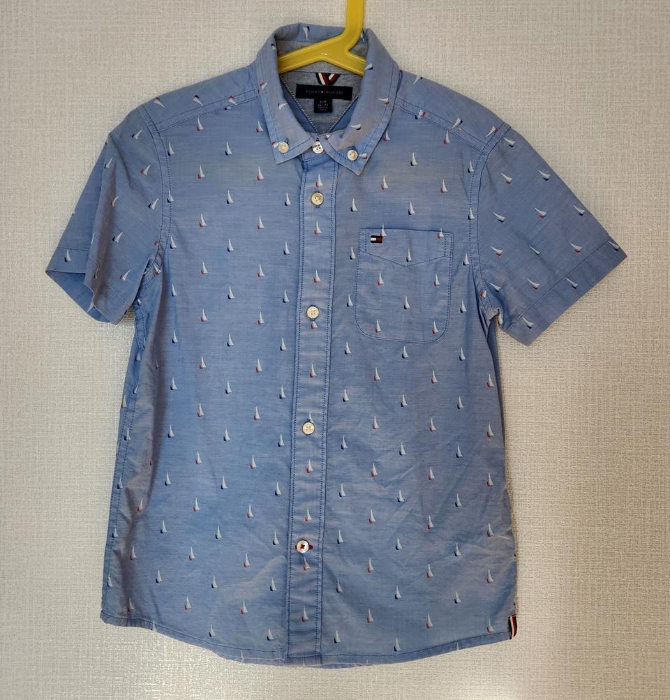 (새상품) 의류 아동 상의 타미힐피거 키즈 반팔 블루 S/P사이즈