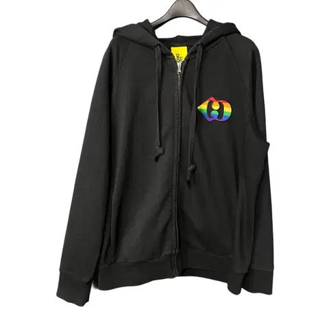 free 럭키슈에뜨 여성 블랙 레인보우 후드 집업