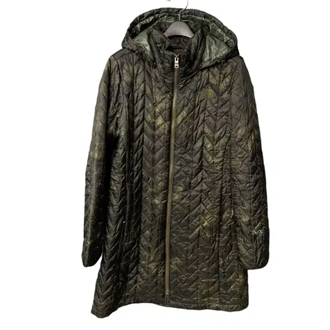 L 노스페이스 여성 카모플라쥬 퀄팅 패딩 코트