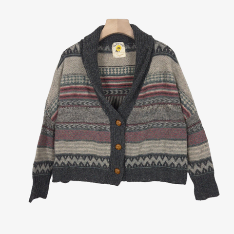 [Free] 레이 빔즈 페어아일 숄카라 울 가디건