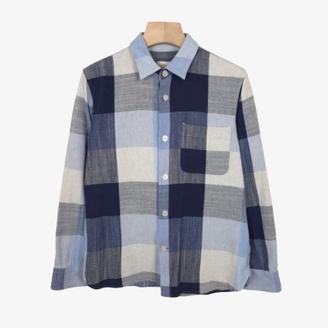 [95-100] 클럽 모나코 네이비 블루 체크 셔츠