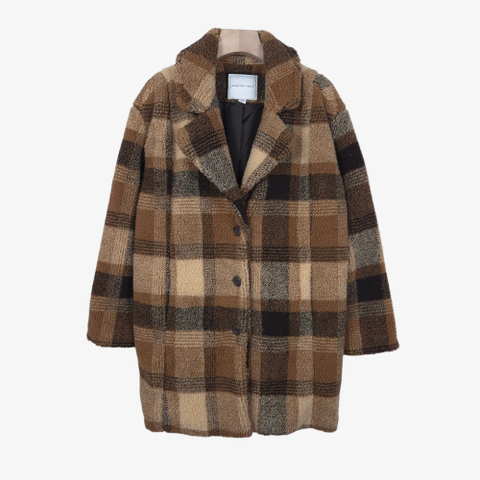 [95] 아메리칸 이글 브라운 체크 셰르파 플래드 코트