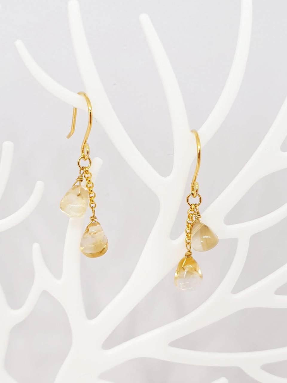 Citrine Teardrop 귀걸이