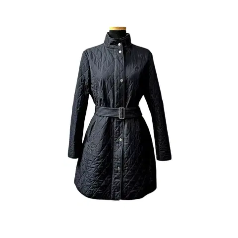 닥스 안감체크 누빔 벨티드 퀄팅